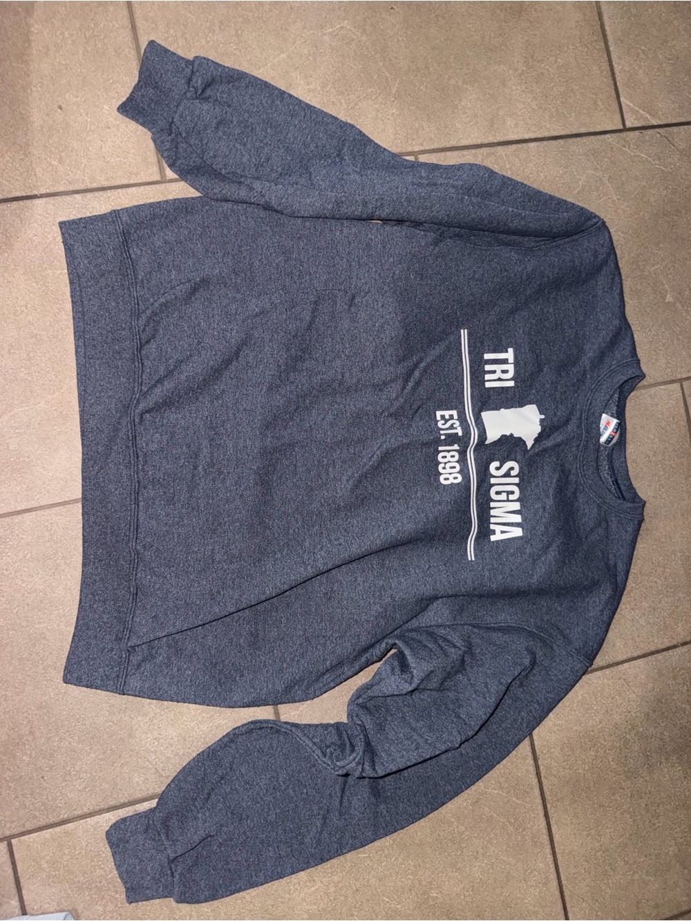 Jerzees Navy Blue Tri Sigma Crewneck Sweatshirt
